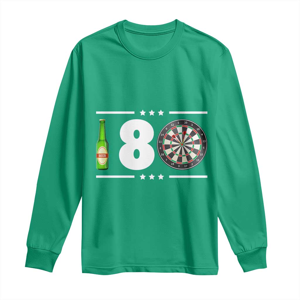 Darts Master 180 And Beer Long Sleeve Shirt Funny Bullseye Shooter Gift - Wonder Print Shop