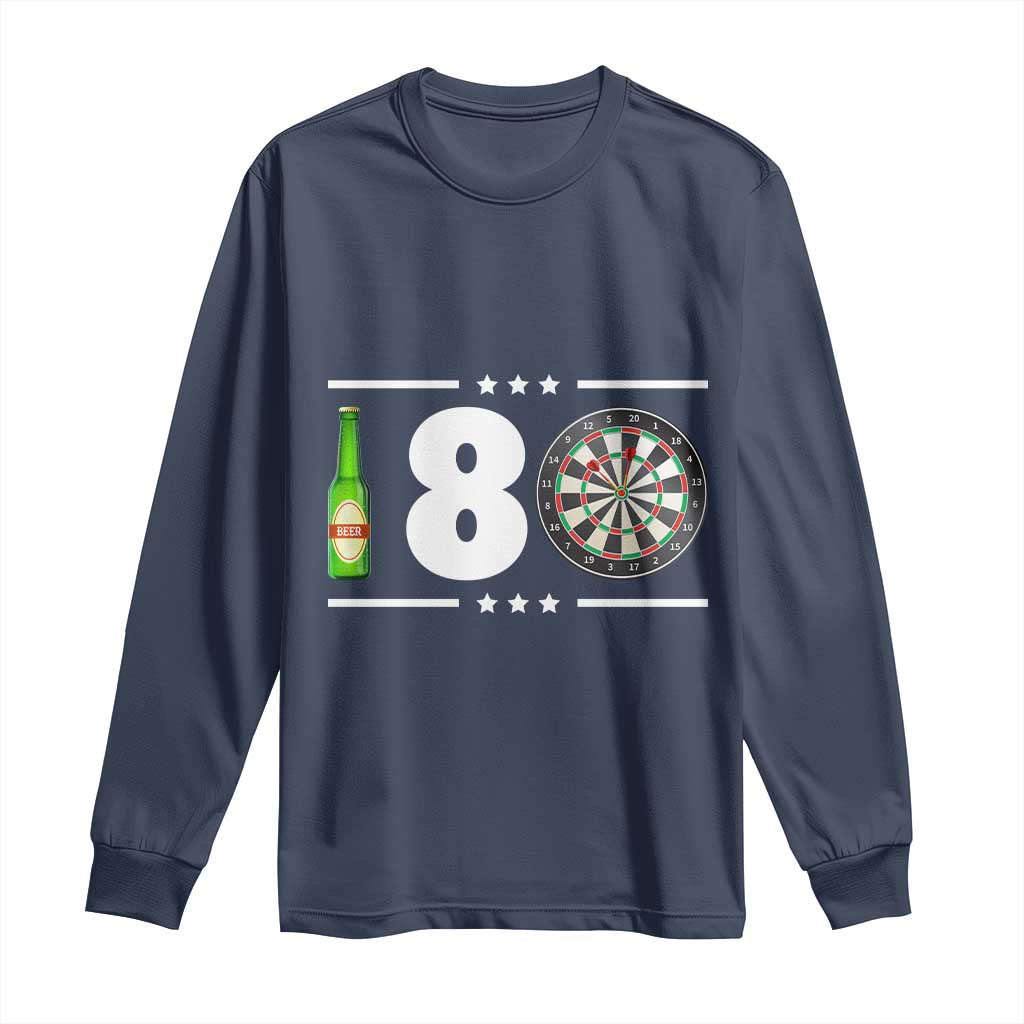 Darts Master 180 And Beer Long Sleeve Shirt Funny Bullseye Shooter Gift - Wonder Print Shop