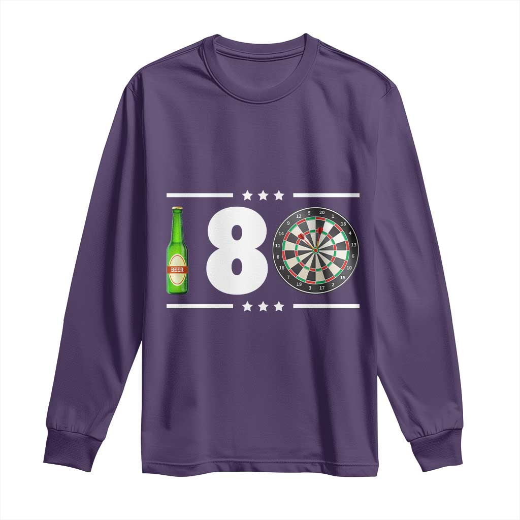 Darts Master 180 And Beer Long Sleeve Shirt Funny Bullseye Shooter Gift - Wonder Print Shop