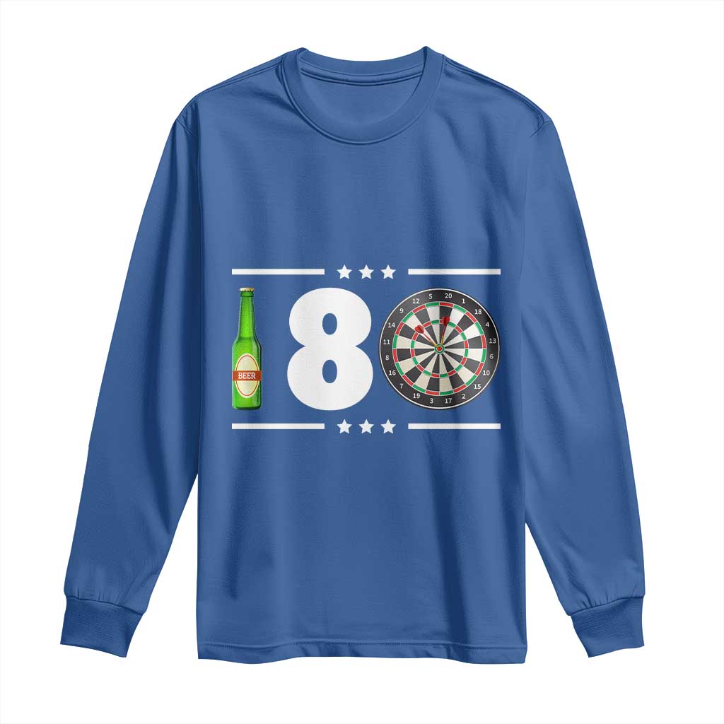 Darts Master 180 And Beer Long Sleeve Shirt Funny Bullseye Shooter Gift - Wonder Print Shop