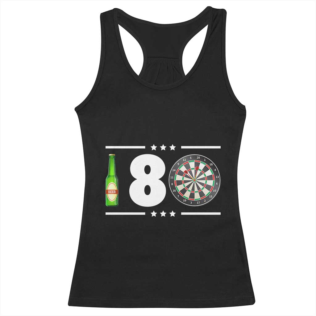 Darts Master 180 And Beer Racerback Tank Top Funny Bullseye Shooter Gift - Wonder Print Shop