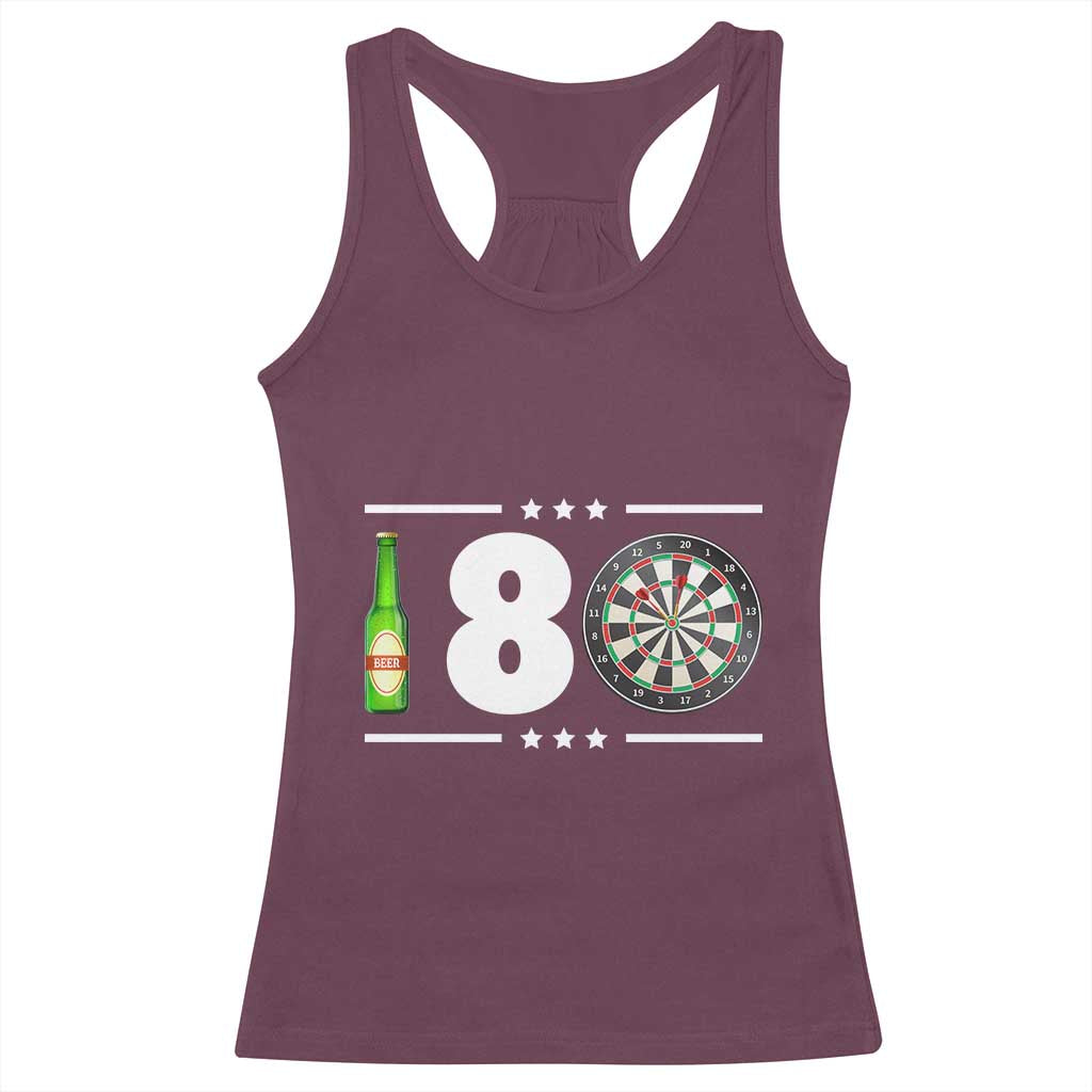 Darts Master 180 And Beer Racerback Tank Top Funny Bullseye Shooter Gift - Wonder Print Shop