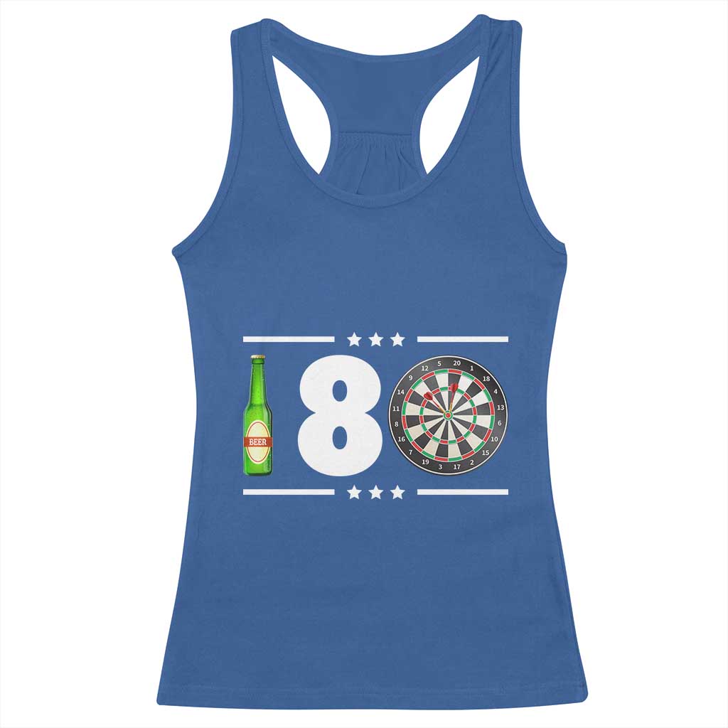 Darts Master 180 And Beer Racerback Tank Top Funny Bullseye Shooter Gift - Wonder Print Shop
