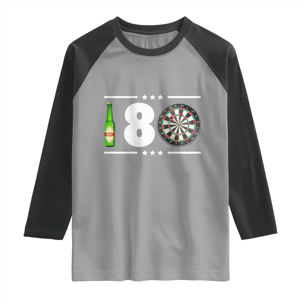 Darts Master 180 And Beer Raglan Shirt Funny Bullseye Shooter Gift - Wonder Print Shop
