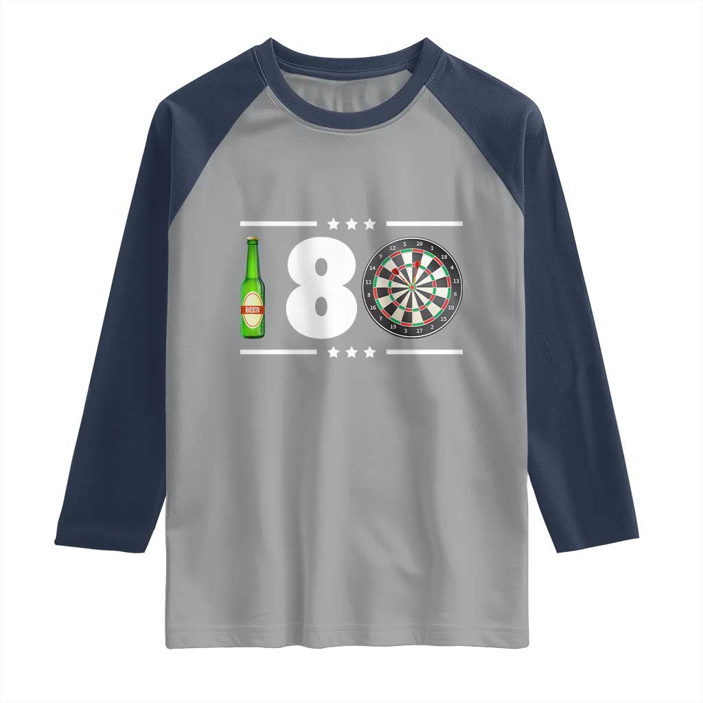 Darts Master 180 And Beer Raglan Shirt Funny Bullseye Shooter Gift - Wonder Print Shop