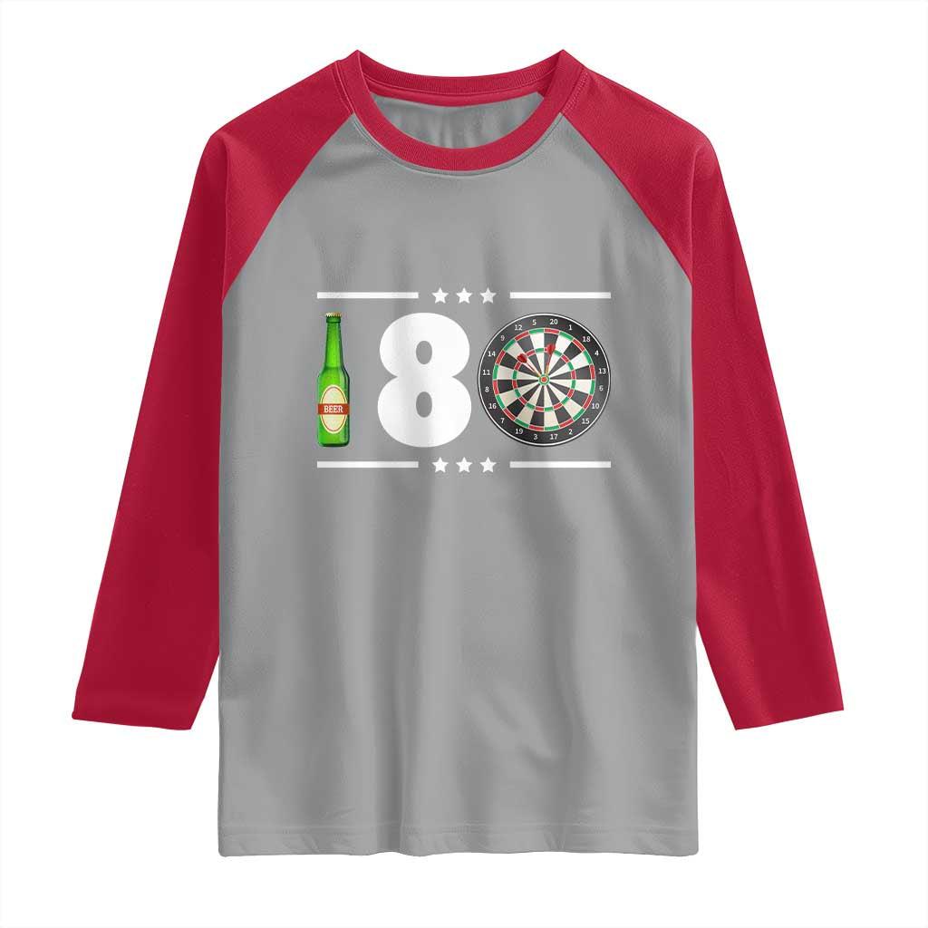 Darts Master 180 And Beer Raglan Shirt Funny Bullseye Shooter Gift - Wonder Print Shop