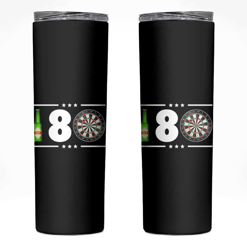 Darts Master 180 And Beer Skinny Tumbler Funny Bullseye Shooter Gift - Wonder Print Shop
