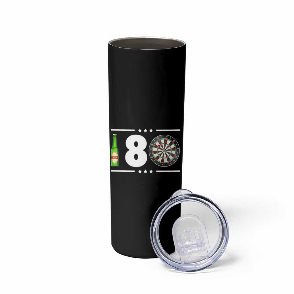 Darts Master 180 And Beer Skinny Tumbler Funny Bullseye Shooter Gift - Wonder Print Shop