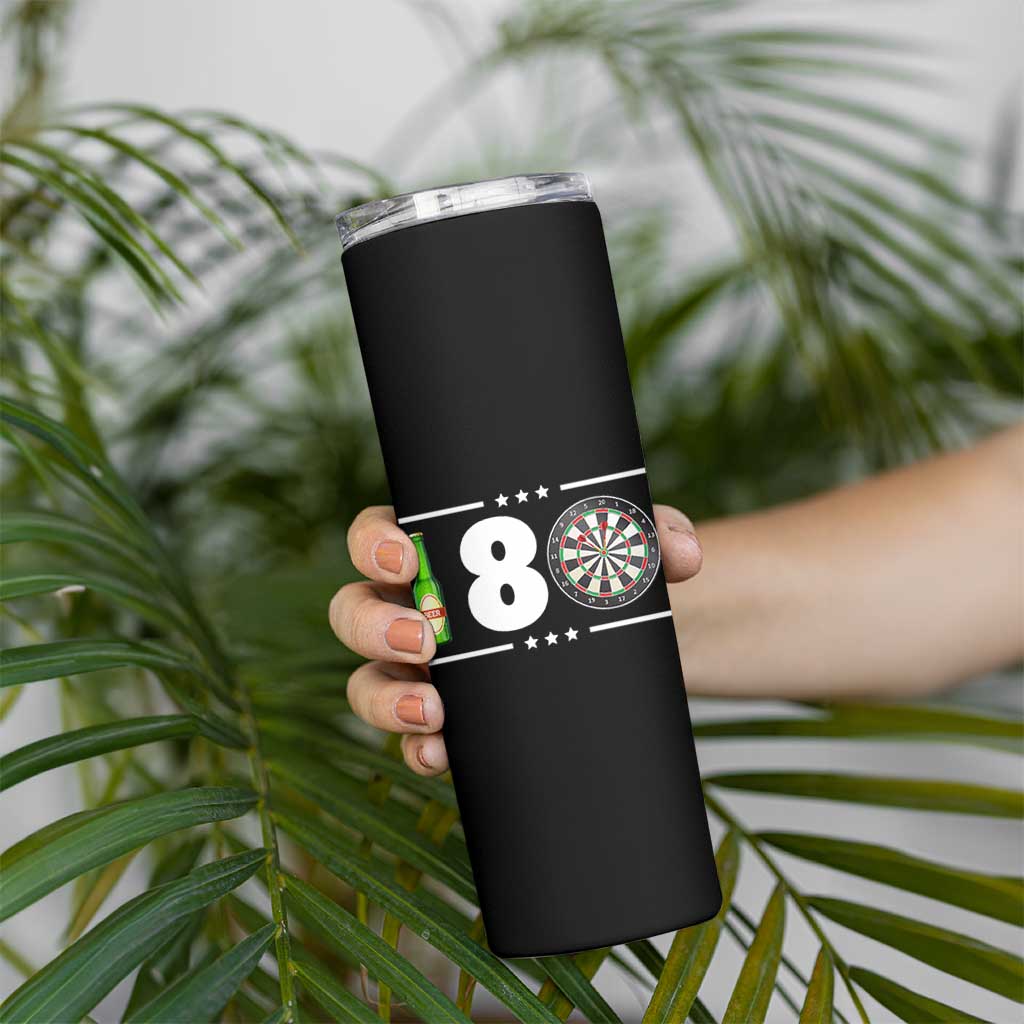 Darts Master 180 And Beer Skinny Tumbler Funny Bullseye Shooter Gift - Wonder Print Shop