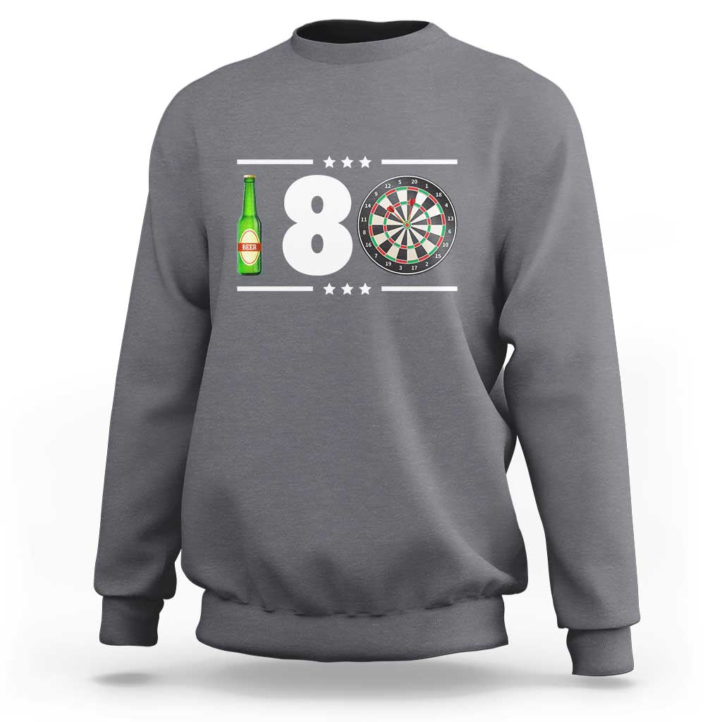 Darts Master 180 And Beer Sweatshirt Funny Bullseye Shooter Gift - Wonder Print Shop