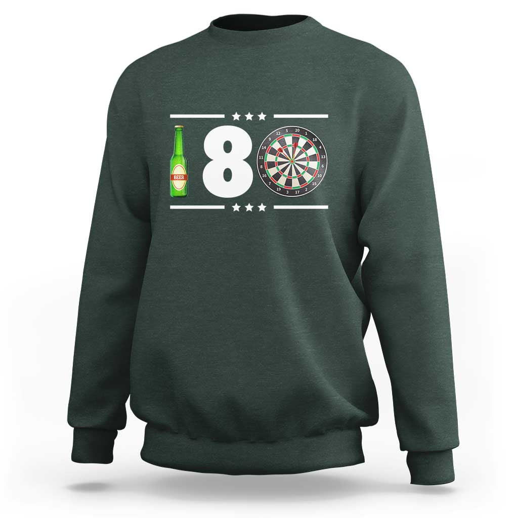 Darts Master 180 And Beer Sweatshirt Funny Bullseye Shooter Gift - Wonder Print Shop