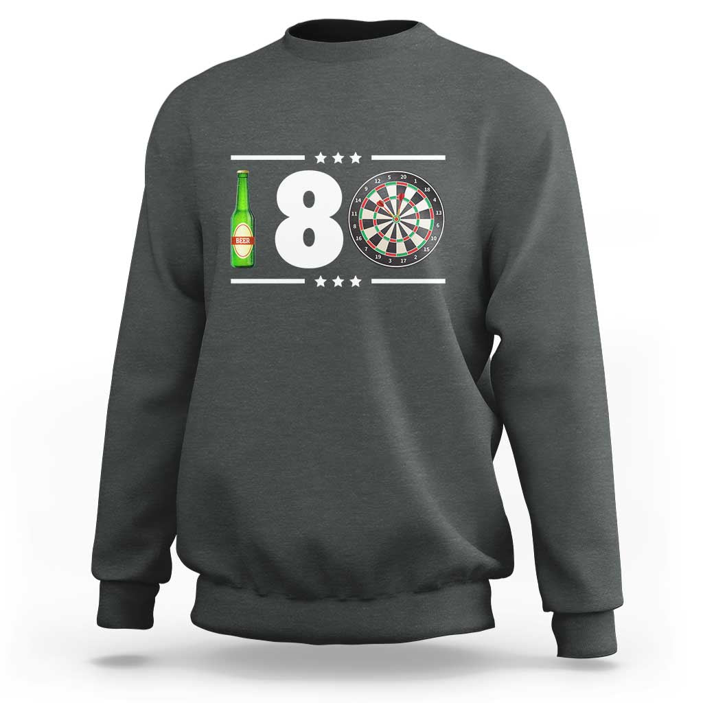Darts Master 180 And Beer Sweatshirt Funny Bullseye Shooter Gift - Wonder Print Shop