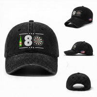 Darts Master 180 And Beer Washed Cotton Baseball Cap Funny Bullseye Shooter Gift