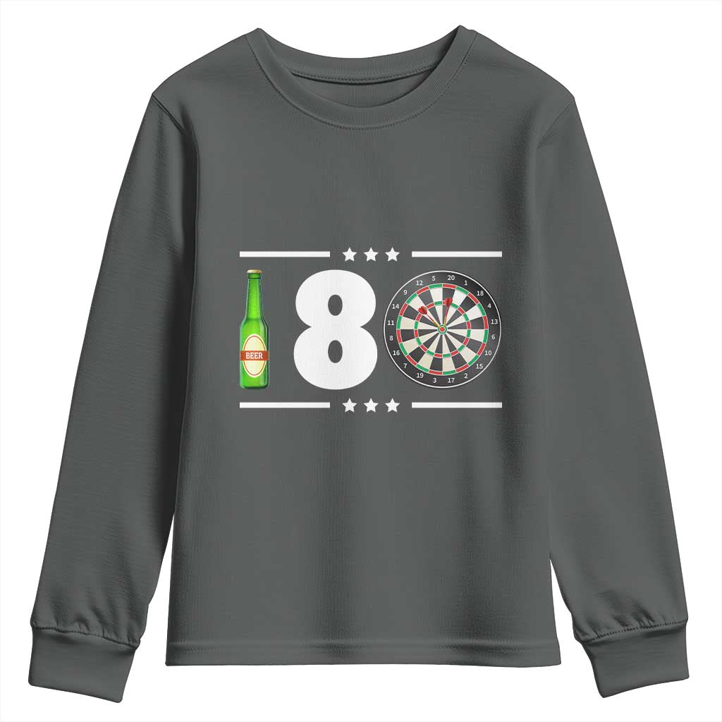 Darts Master 180 And Beer Youth Sweatshirt Funny Bullseye Shooter Gift - Wonder Print Shop