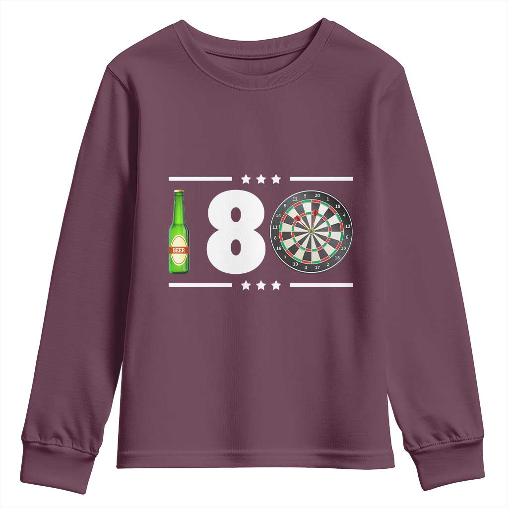 Darts Master 180 And Beer Youth Sweatshirt Funny Bullseye Shooter Gift - Wonder Print Shop