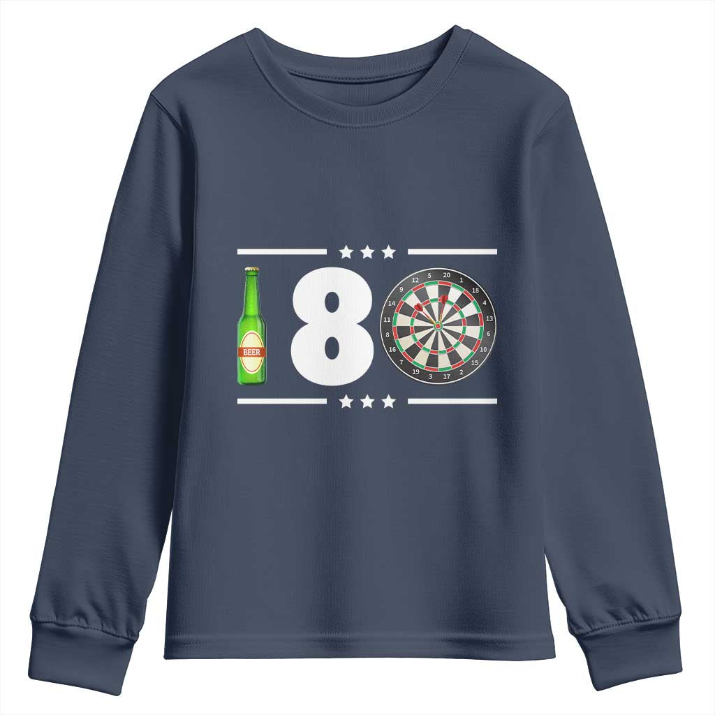 Darts Master 180 And Beer Youth Sweatshirt Funny Bullseye Shooter Gift - Wonder Print Shop