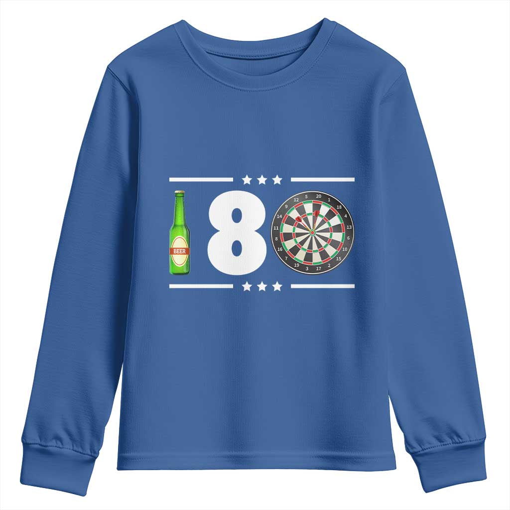 Darts Master 180 And Beer Youth Sweatshirt Funny Bullseye Shooter Gift - Wonder Print Shop