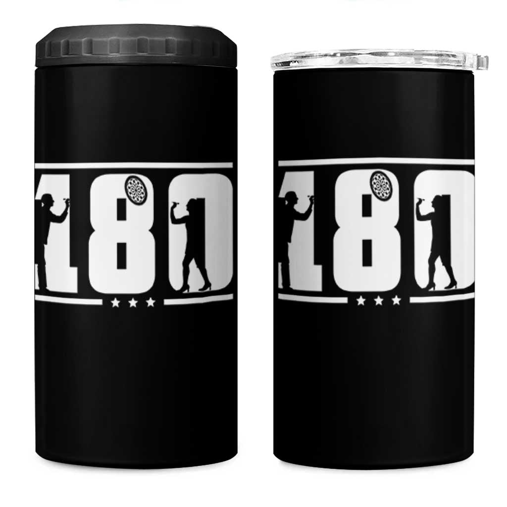 Darts 180 Max Score Player 4 in 1 Can Cooler Tumbler Darts Fan Gift - Wonder Print Shop