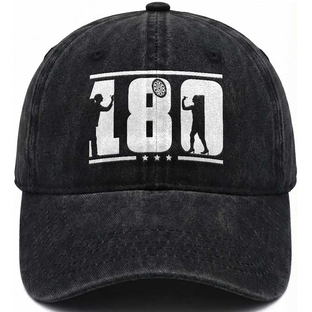 Darts 180 Max Score Player Washed Cotton Baseball Cap Darts Fan Gift