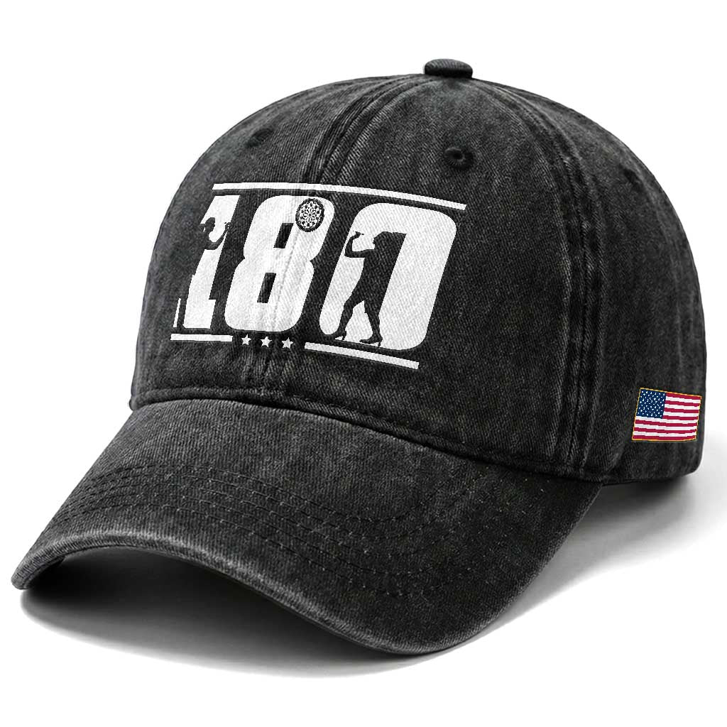 Darts 180 Max Score Player Washed Cotton Baseball Cap Darts Fan Gift