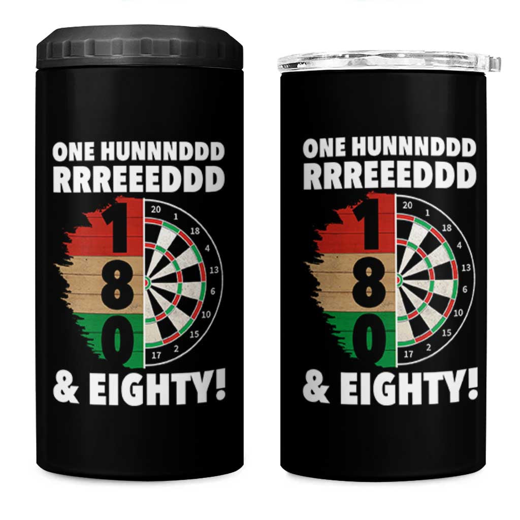 One Hundred And Eighty 4 in 1 Can Cooler Tumbler Funny Darts Player Gift - Wonder Print Shop