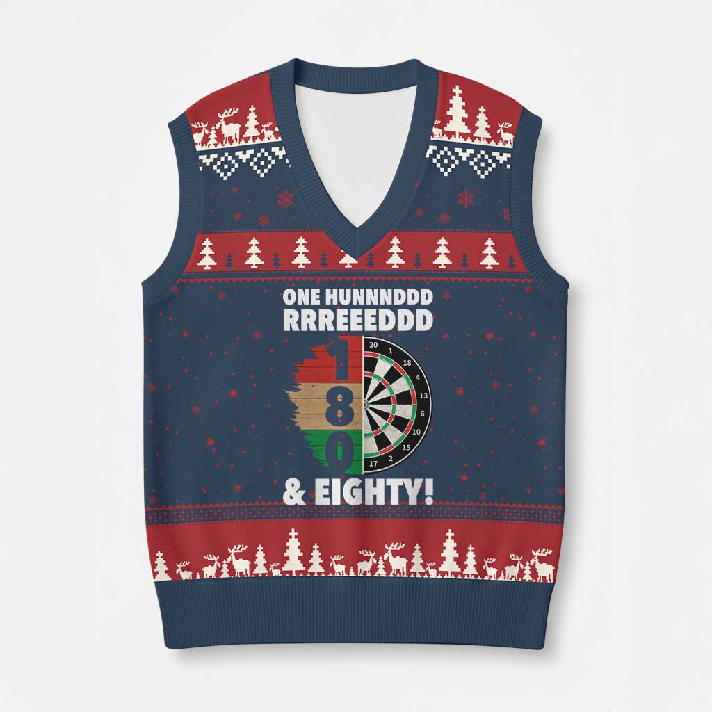 One Hundred And Eighty V-Neck Knit Sweater Vest Funny Darts Player Gift - Wonder Print Shop