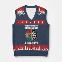 One Hundred And Eighty V-Neck Knit Sweater Vest Funny Darts Player Gift - Wonder Print Shop
