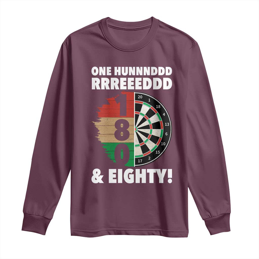 One Hundred And Eighty Long Sleeve Shirt Funny Darts Player Gift - Wonder Print Shop
