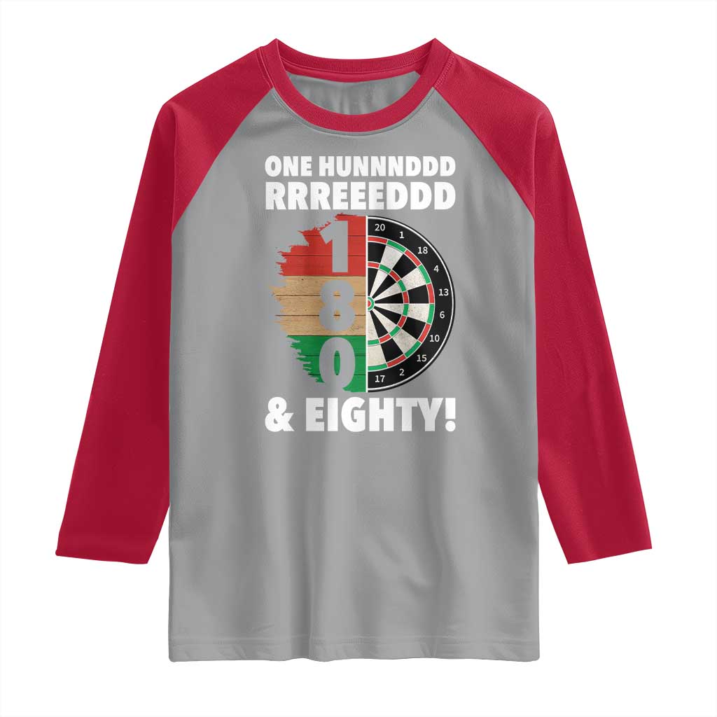 One Hundred And Eighty Raglan Shirt Funny Darts Player Gift - Wonder Print Shop