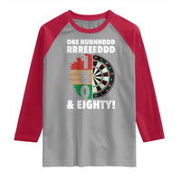 One Hundred And Eighty Raglan Shirt Funny Darts Player Gift - Wonder Print Shop