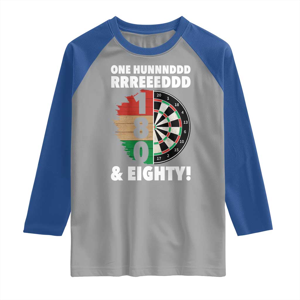One Hundred And Eighty Raglan Shirt Funny Darts Player Gift - Wonder Print Shop