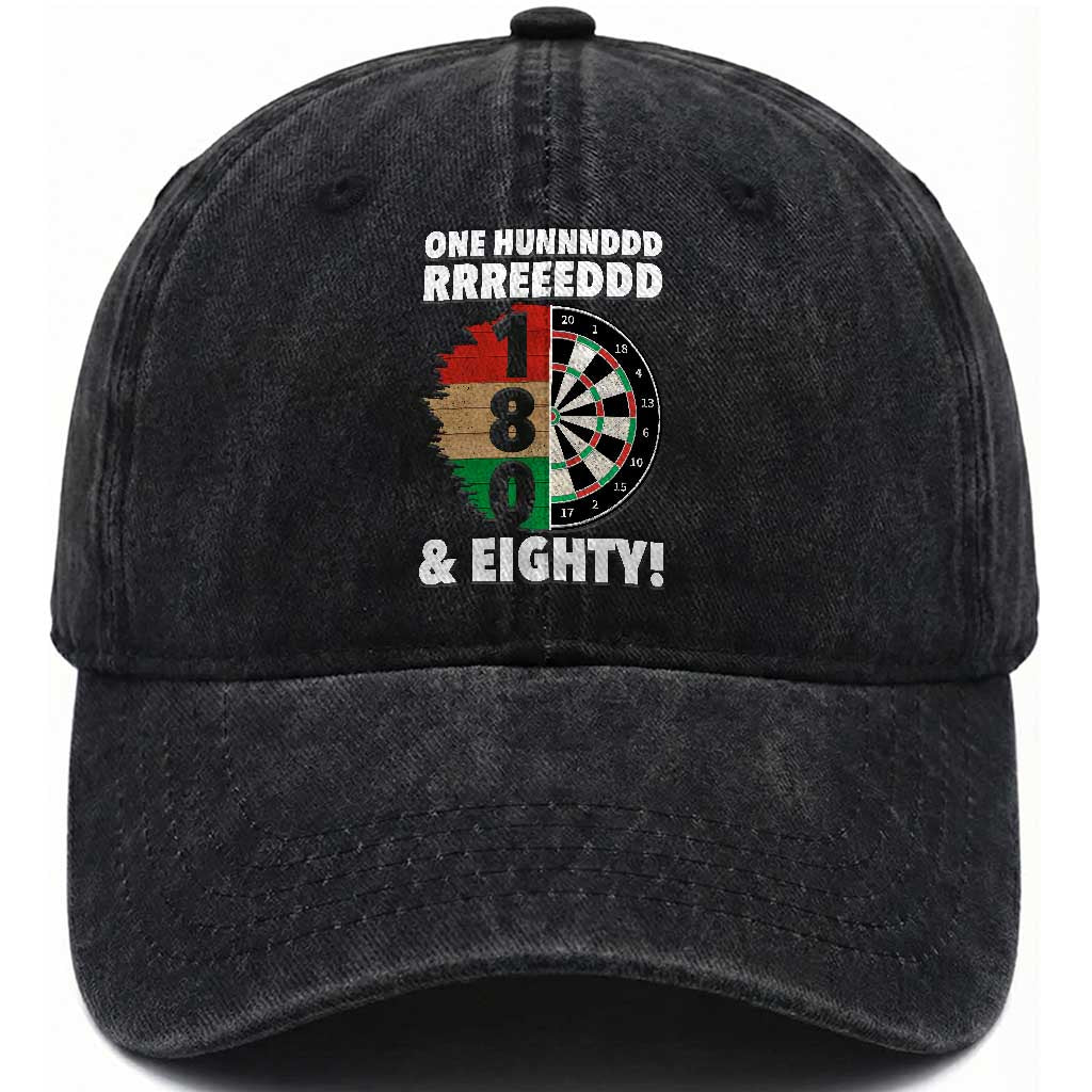 One Hundred And Eighty Washed Cotton Baseball Cap Funny Darts Player Gift