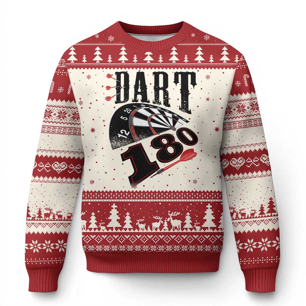 Max Score 180 Darts Lover Ugly Christmas Sweater Darts Team Party Gift - Wonder Print Shop