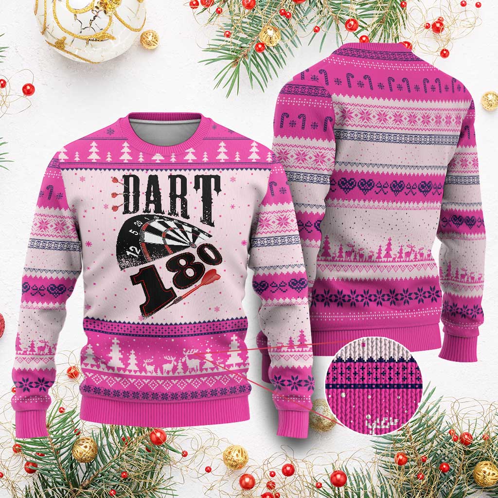 Max Score 180 Darts Lover Ugly Christmas Sweater Darts Team Party Gift - Wonder Print Shop