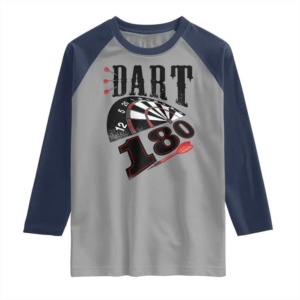 Max Score 180 Darts Lover Raglan Shirt Darts Team Party Gift - Wonder Print Shop