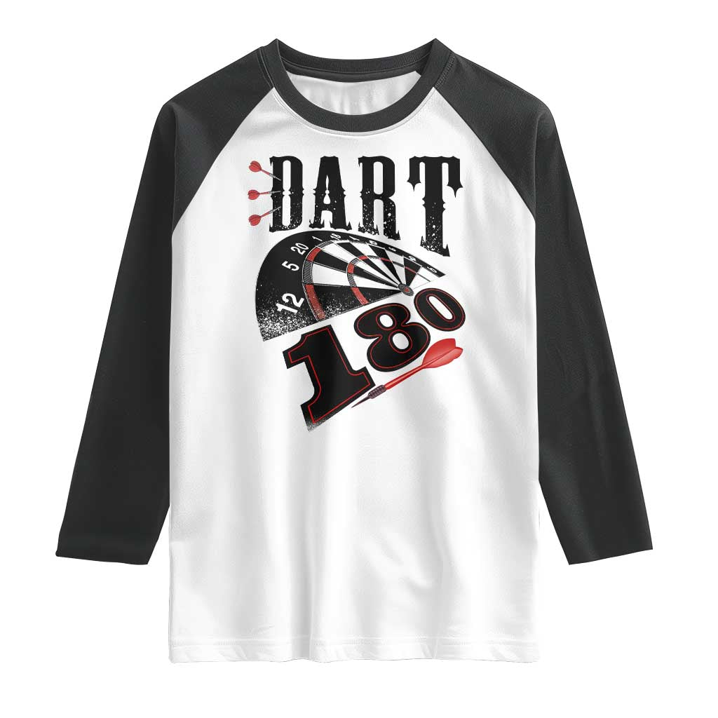 Max Score 180 Darts Lover Raglan Shirt Darts Team Party Gift - Wonder Print Shop