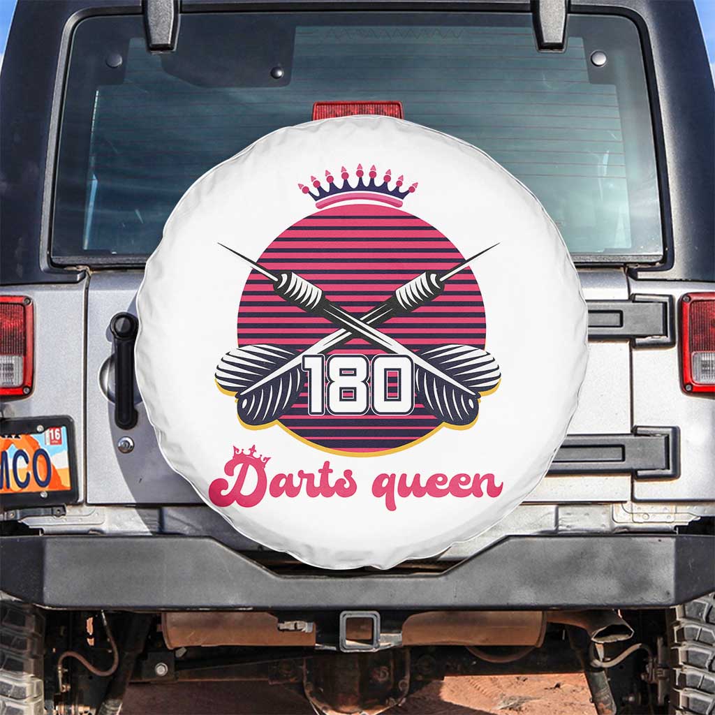 Darts Queen 180 Max Score Spare Tire Cover Funny Bullseye Shooter Gift - Wonder Print Shop