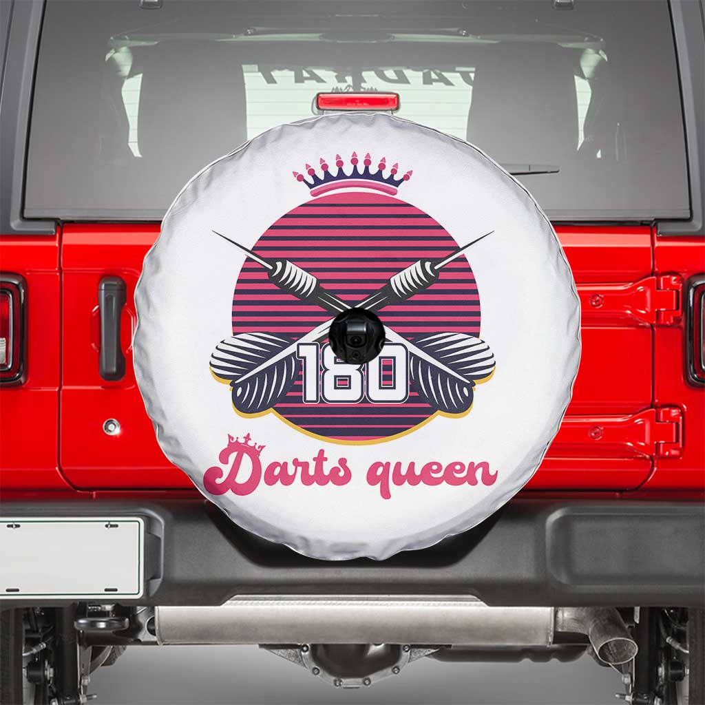 Darts Queen 180 Max Score Spare Tire Cover Funny Bullseye Shooter Gift - Wonder Print Shop