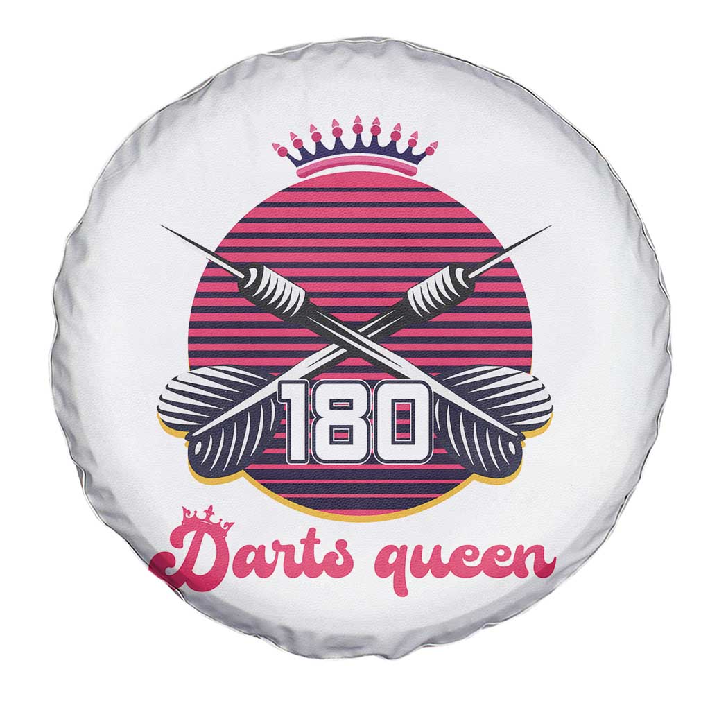 Darts Queen 180 Max Score Spare Tire Cover Funny Bullseye Shooter Gift - Wonder Print Shop