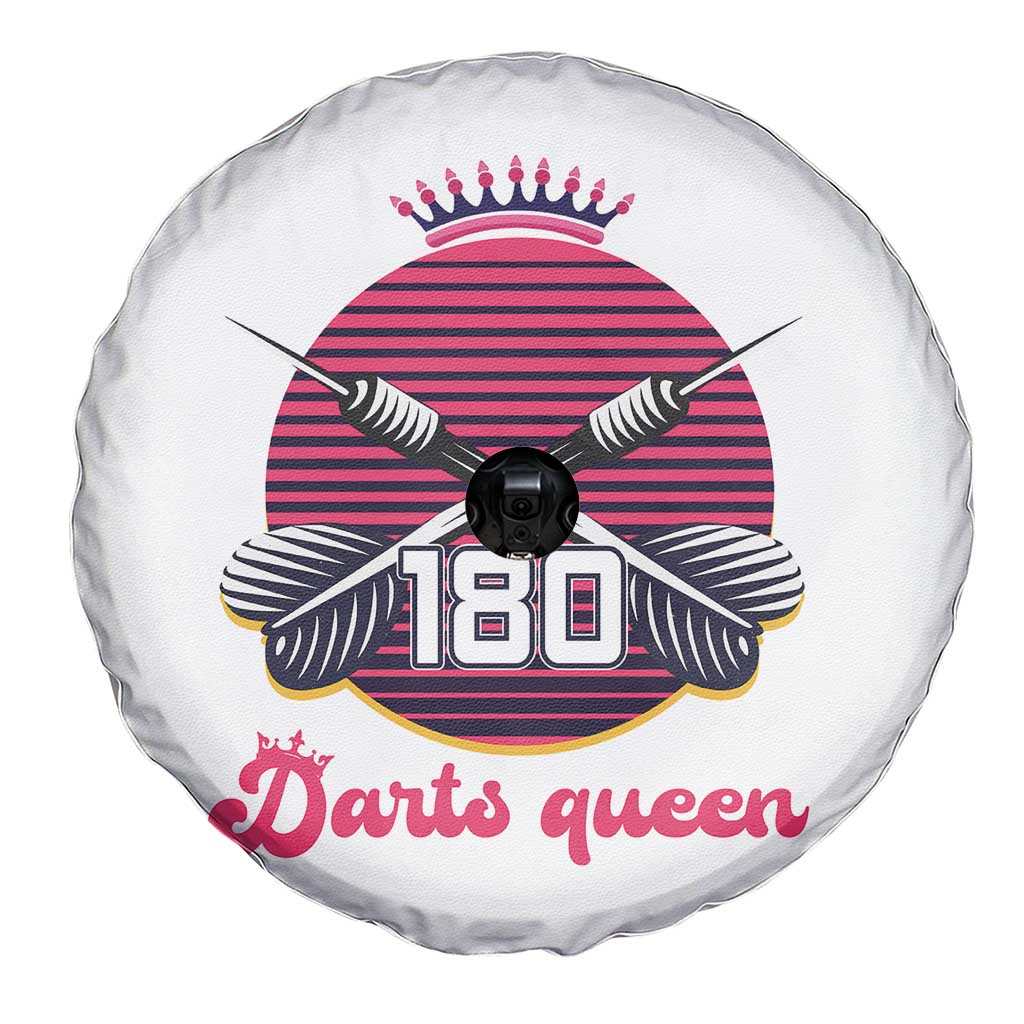 Darts Queen 180 Max Score Spare Tire Cover Funny Bullseye Shooter Gift - Wonder Print Shop