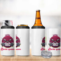 Darts Queen 180 Max Score 4 in 1 Can Cooler Tumbler Funny Bullseye Shooter Gift - Wonder Print Shop