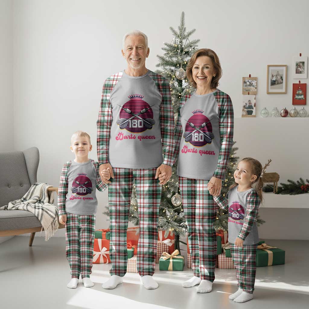Darts Queen 180 Max Score Plaid Pajama Set Funny Bullseye Shooter Gift - Wonder Print Shop
