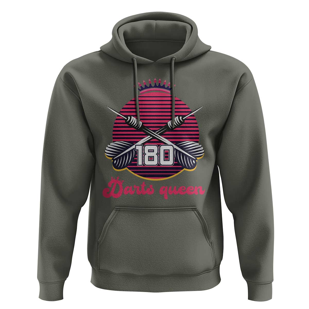 Darts Queen 180 Max Score Hoodie Funny Bullseye Shooter Gift - Wonder Print Shop