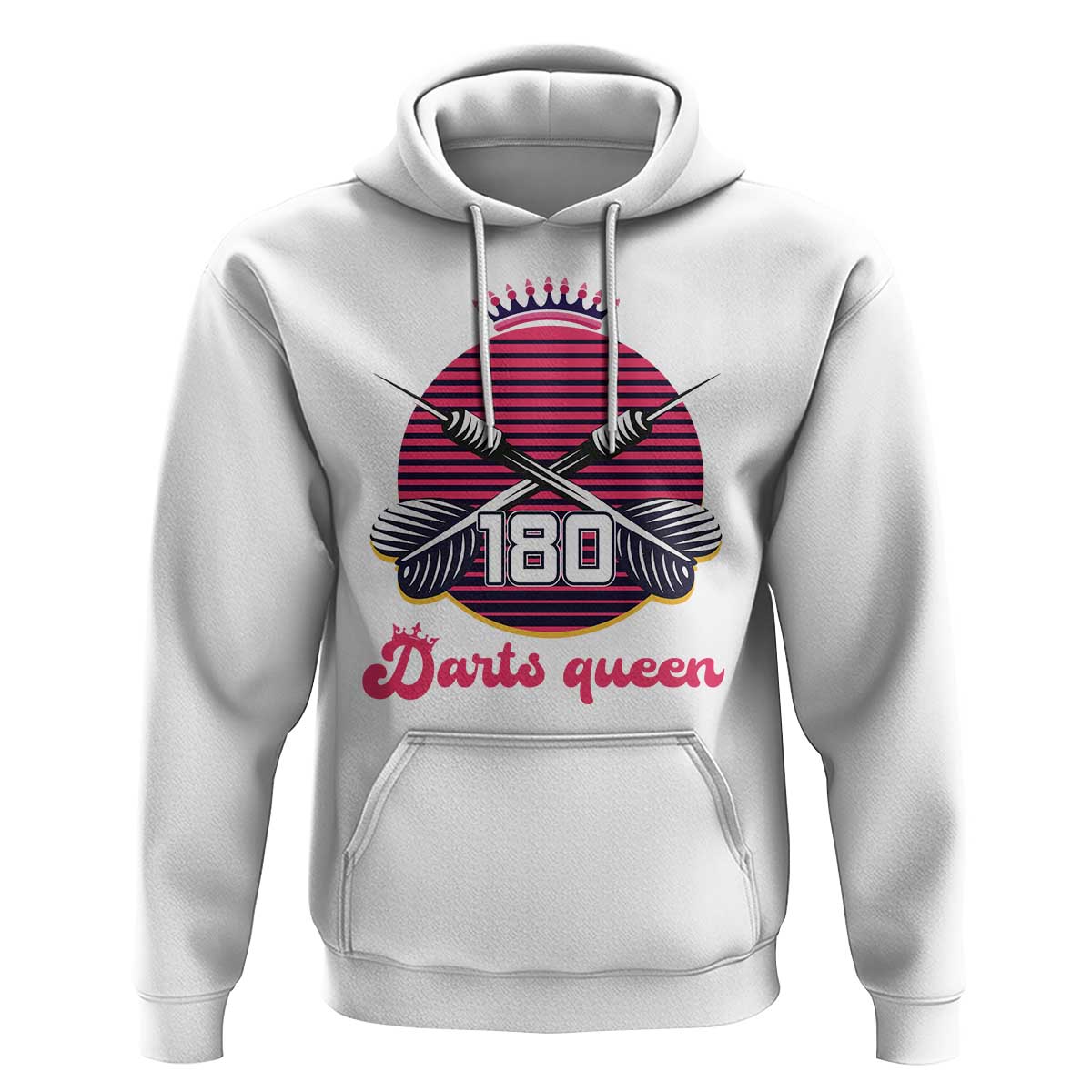 Darts Queen 180 Max Score Hoodie Funny Bullseye Shooter Gift - Wonder Print Shop