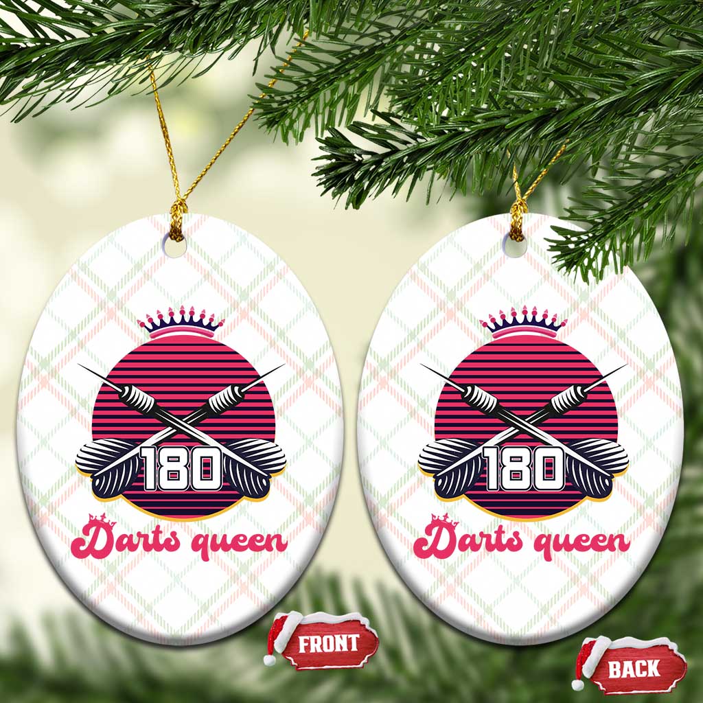 Darts Queen 180 Max Score Ceramic Ornament Funny Bullseye Shooter Gift - Wonder Print Shop