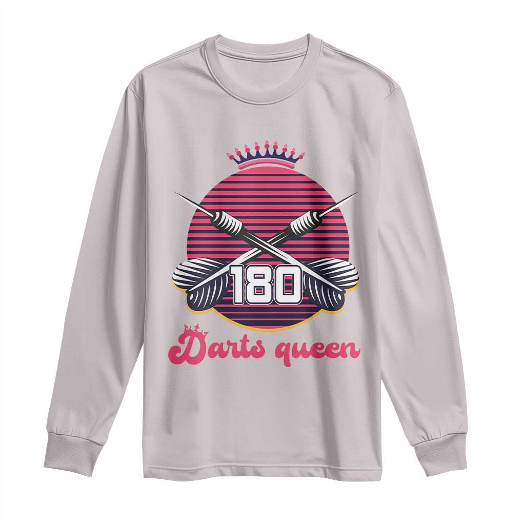 Darts Queen 180 Max Score Long Sleeve Shirt Funny Bullseye Shooter Gift - Wonder Print Shop