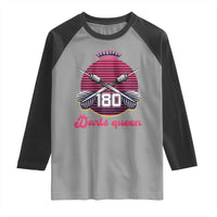 Darts Queen 180 Max Score Raglan Shirt Funny Bullseye Shooter Gift - Wonder Print Shop