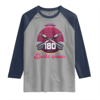 Darts Queen 180 Max Score Raglan Shirt Funny Bullseye Shooter Gift - Wonder Print Shop