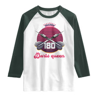Darts Queen 180 Max Score Raglan Shirt Funny Bullseye Shooter Gift - Wonder Print Shop