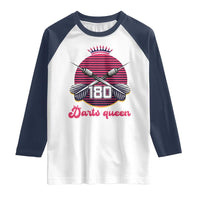 Darts Queen 180 Max Score Raglan Shirt Funny Bullseye Shooter Gift - Wonder Print Shop